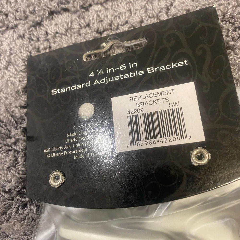 Satin White Adjustable Curtain Bracket - Pair